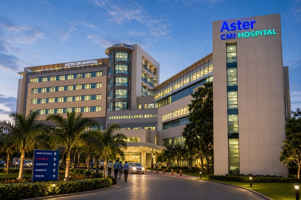 Aster CMI Hospital building in Bengaluru